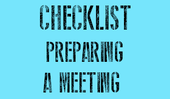 Checklist for preparing a meeting